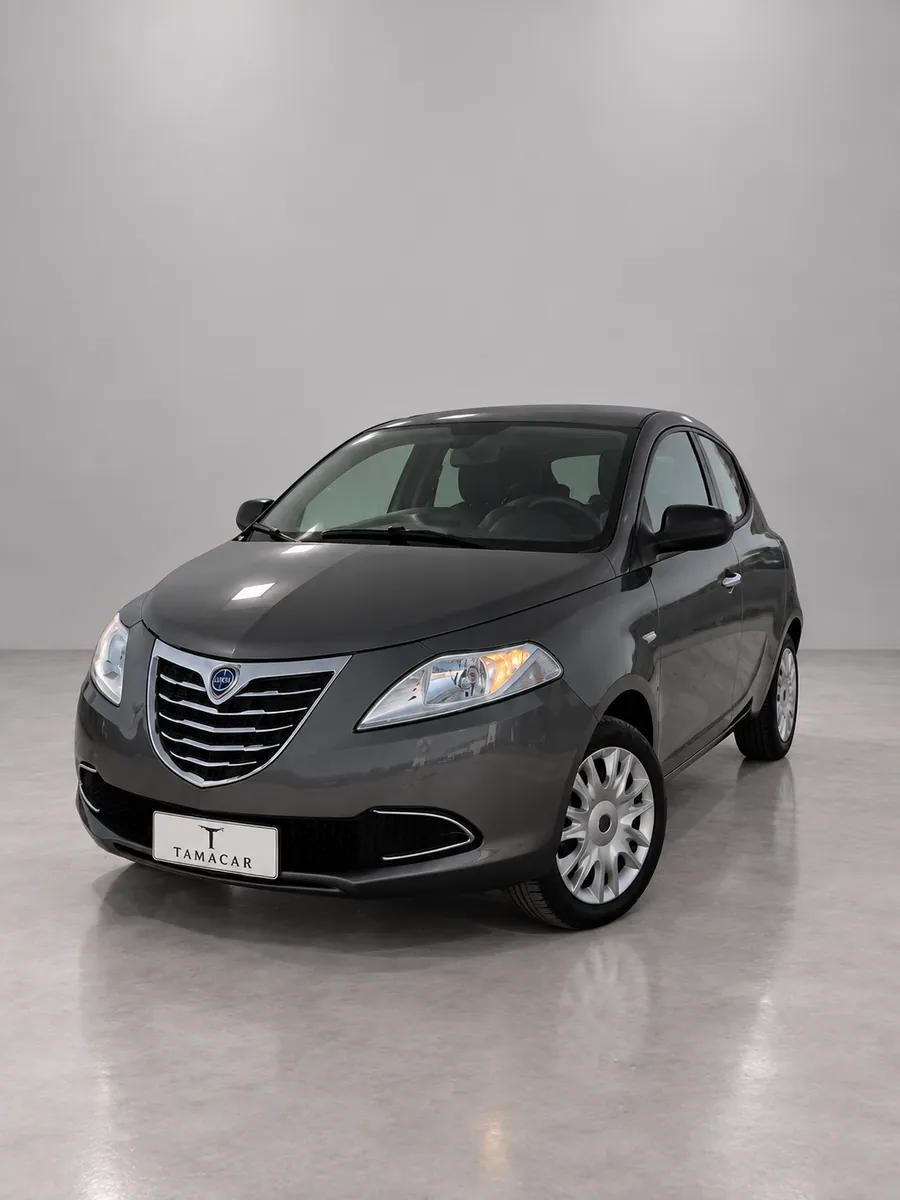 Lancia Ypsilon Platinum grigio metallizzato, vista frontale
